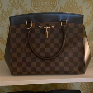 Checkered Brown and Black Handbag
